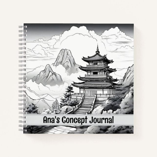 Journal de concept de pagode chinoise (Devant)