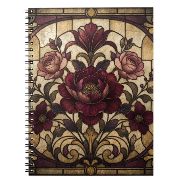 Journal de conception de vitrail rose (Devant)