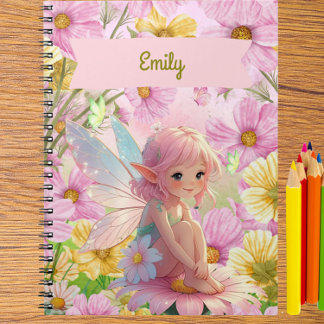 Journal de conte personnalisé rose fée pour écrire