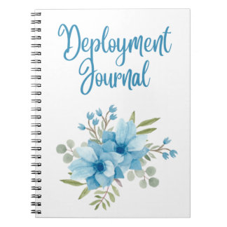 Journal De Déploiement MilSpouse Avec Fleurs Bleue