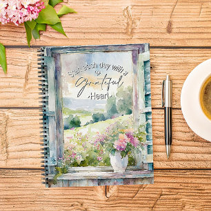 Journal de fenêtre florale aquarelle cœur reconnai