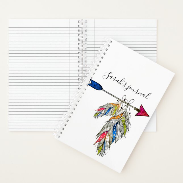 Journal de flèche emplumée personnalisé (À l'intérieur)