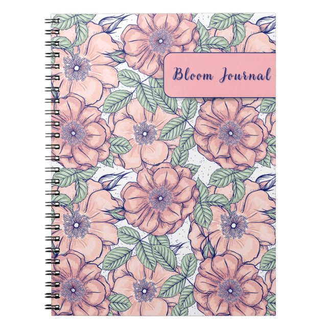 Journal de Fleurs Botaniques Rose à Hips Sauvages  (Devant)