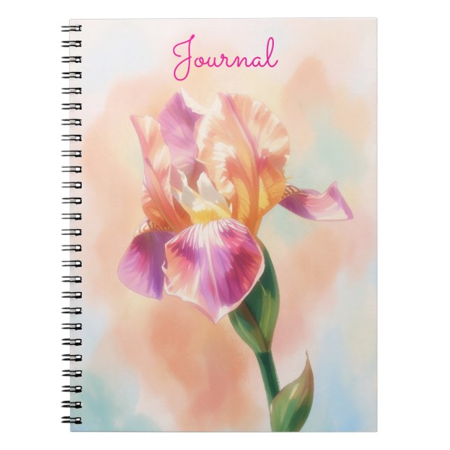 Journal de fleurs d'art floral rose iris personnal (Devant)