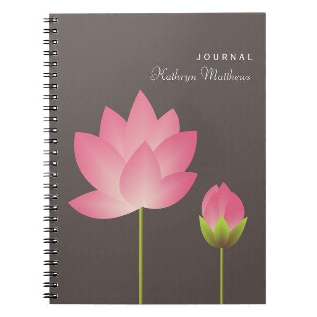 Journal de fleurs florales du lotus rose blanc (Devant)