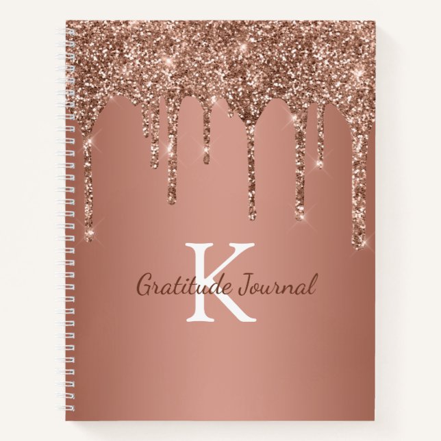 Journal de Gratitude à Monogramme avec Dégoulinade (Devant)