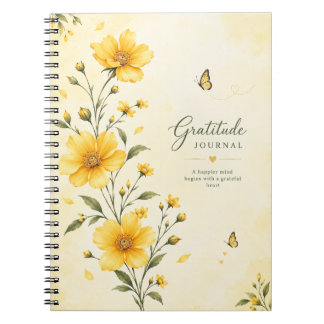 Journal de gratitude aux fleurs jaunes