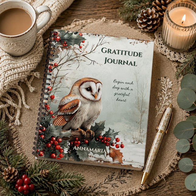 Journal de gratitude de la chouette de grange rust (Créateur téléchargé)