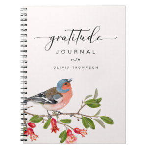 Journal de Gratitude de l'Oiseau rose personnalisé