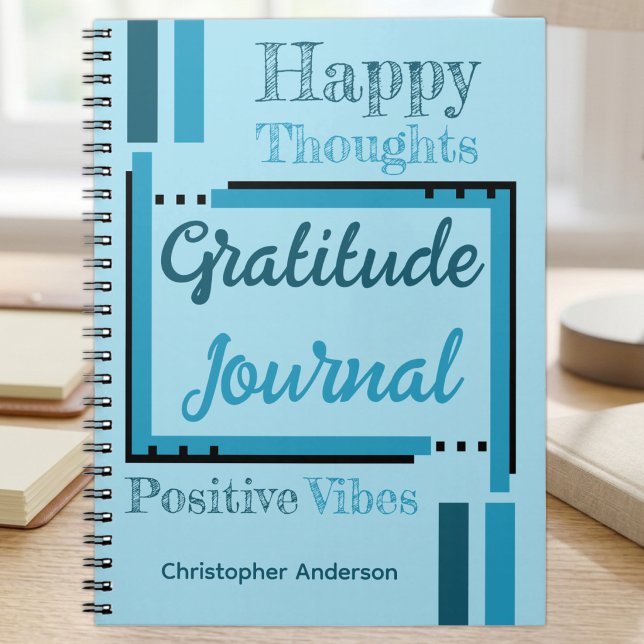 Journal de gratitude de nom personnalisé bleu (Créateur téléchargé)