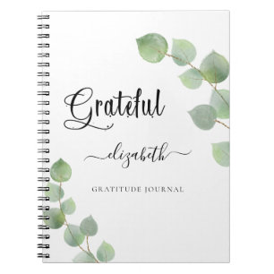 Journal de Gratitude eucalyptus script vert