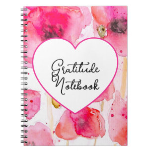 Journal de gratitude floral de fleurs de pavot rou