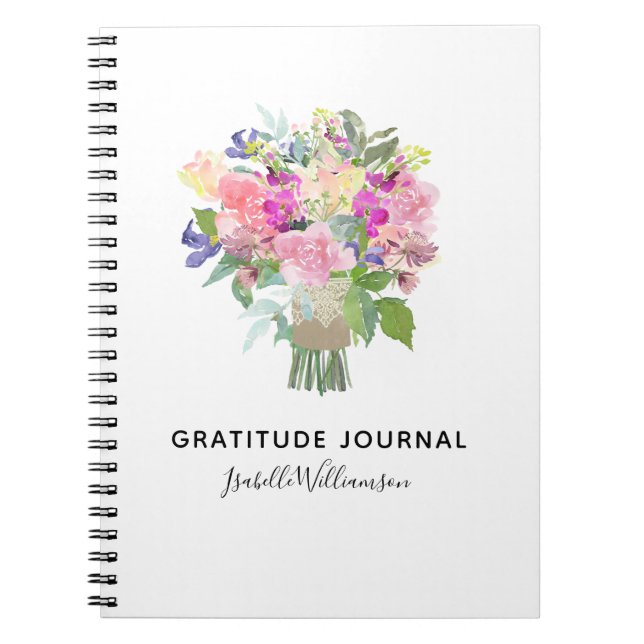 Journal de Gratitude Florale Personnalisé (Devant)