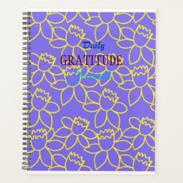 Journal de gratitude florale pourpre avec pleine f (Devant)
