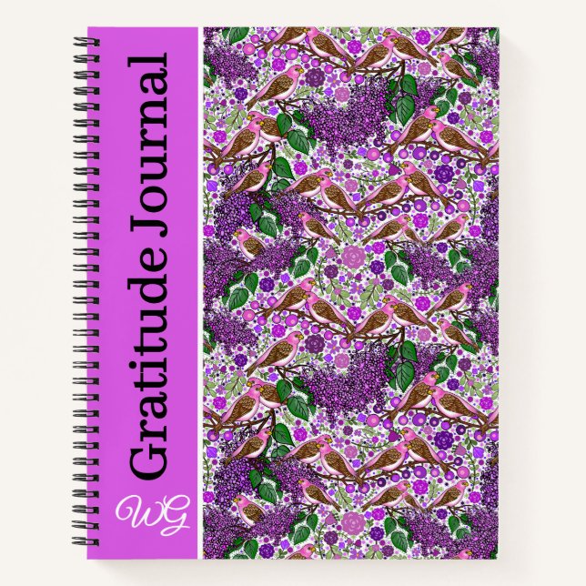 Journal de Gratitude Lilacs Finch Purple Personnal (Devant)