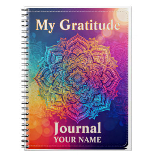 Journal de gratitude mandala personnalisé