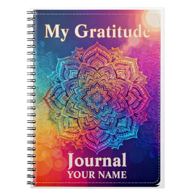 Journal de gratitude mandala personnalisé (Devant)