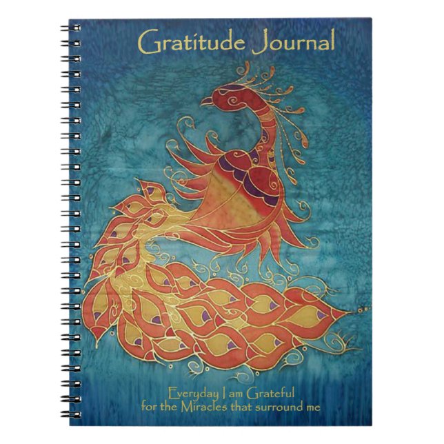Journal de gratitude : Peinture en soie de paon (Devant)