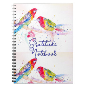 Journal de gratitude Perruche Rosella rouge Oiseau