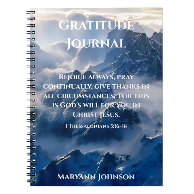Journal de Gratitude personnalisé avec montagnes (Devant)
