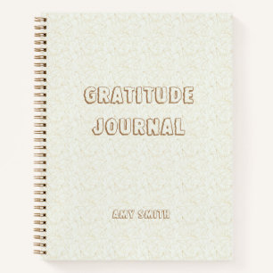 Journal de Gratitude personnalisé, blanc avec or