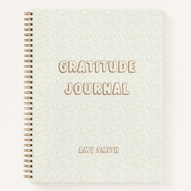 Journal de Gratitude personnalisé, blanc avec or (Devant)