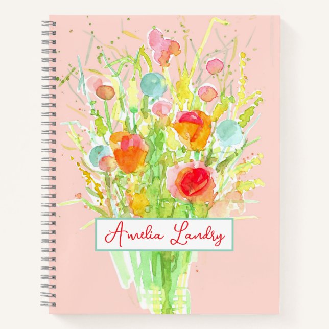 Journal de gratitude personnalisé Bouquet de fleur (Devant)