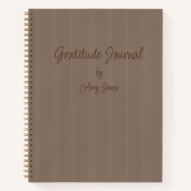 Journal de Gratitude personnalisé Brown (Devant)