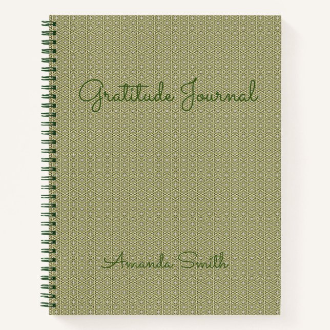 Journal de Gratitude personnalisé, Carnet vert (Devant)