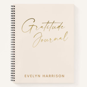 Journal de Gratitude Personnalisé Minimaliste Élég