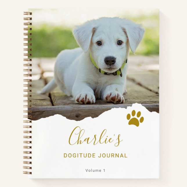 Journal de gratitude personnalisé pour chien avec  (Devant)