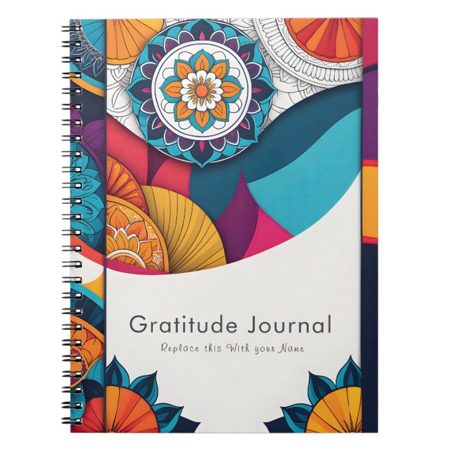Journal de Gratitude Personnalisée Colorée (Devant)