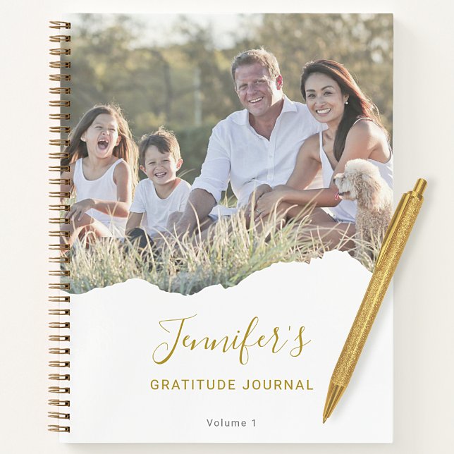 Journal de gratitude photo déchirée chic personnal (Créateur téléchargé)