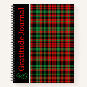 Journal de Gratitude Plaid de fraise personnalisée
