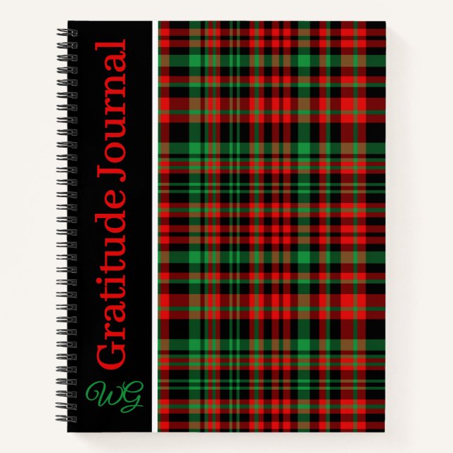 Journal de Gratitude Plaid de fraise personnalisée (Devant)