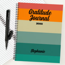 Journal De Gratitude Rétro vintage Avec Année Et N