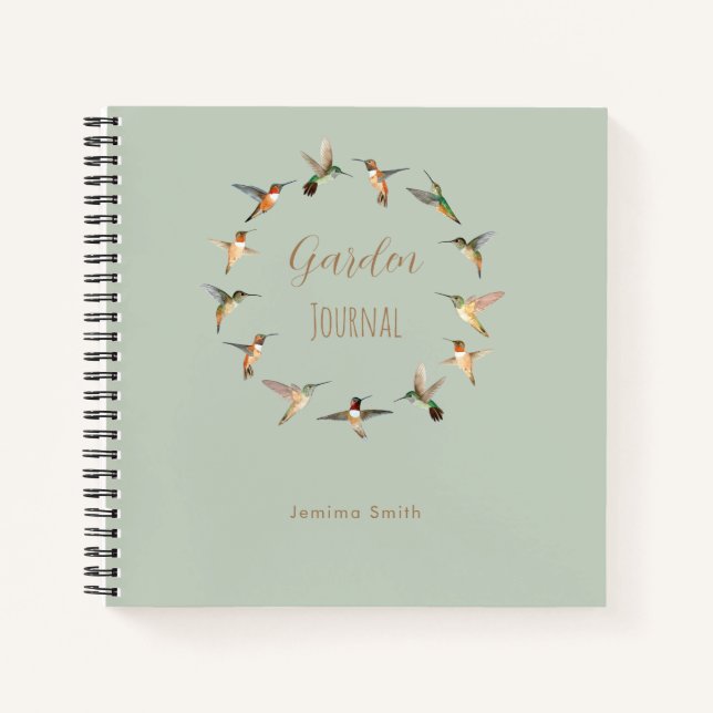 Journal de jardin personnalisé pour colibris (Devant)