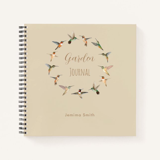 Journal de jardin personnalisé pour colibris (Devant)