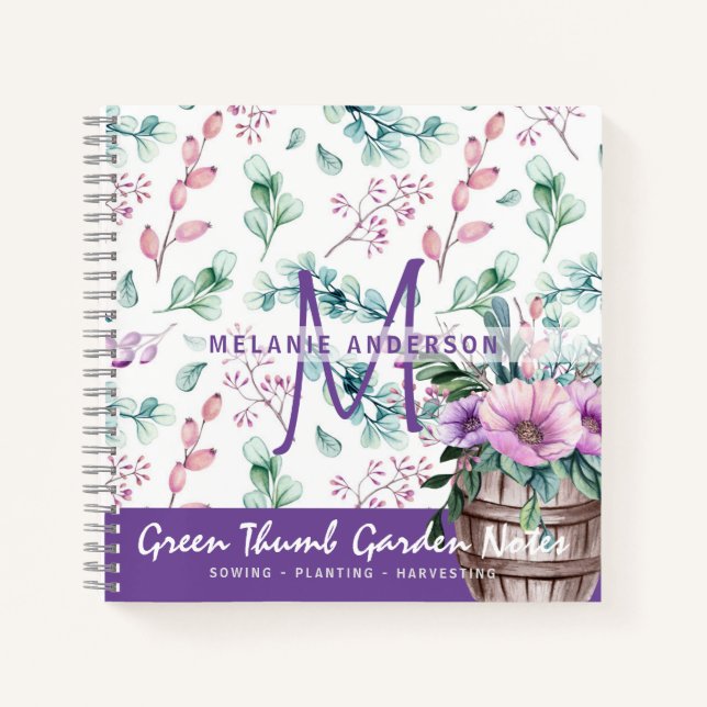 Journal de Jardinage Fleurs de Menthe Violette Jar (Devant)