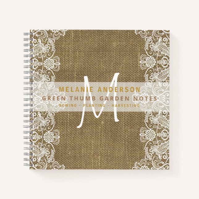Journal de Jardinier Vintage Toile de Jute Rustiqu (Devant)