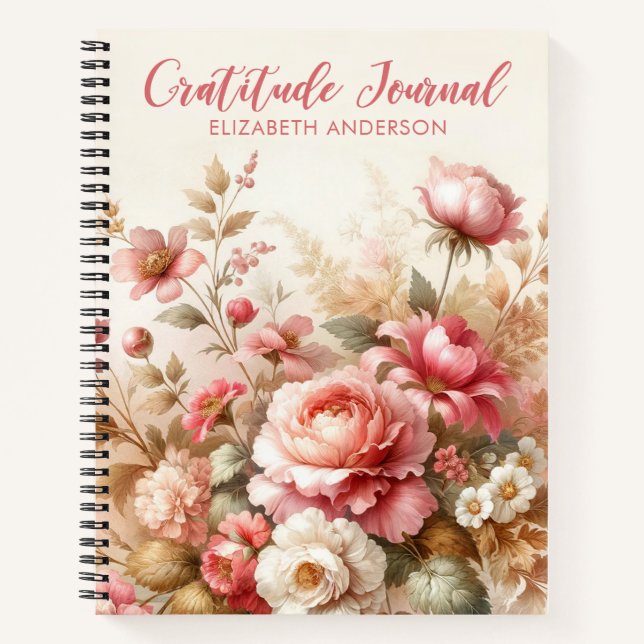 Journal de la Gratitude Florale vintage (Devant)