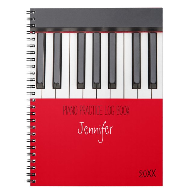 Journal de la pratique du piano rouge (Devant)
