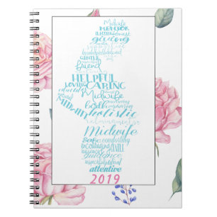 Journal de la sage-femme Bordure Rose d'aquarelle