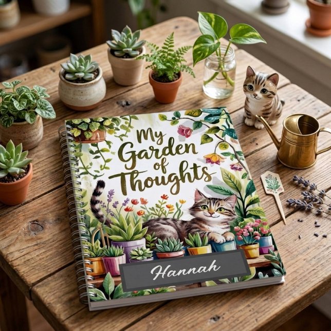 Journal de l'amant de plantes au chat aquarelle pe (Créateur téléchargé)
