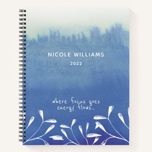 Journal de l'aquarelle tendance de Seafoam Blue Om (Devant)