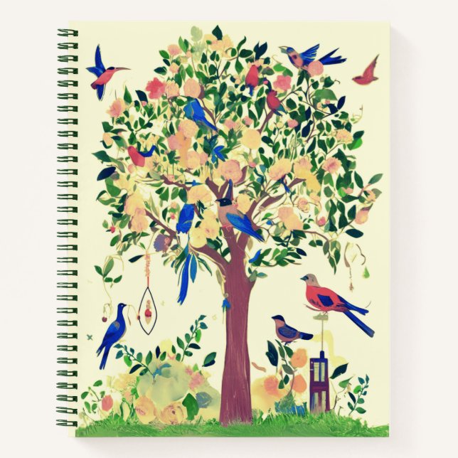 Journal de l'arbre de vie avec oiseaux et fleurs (Devant)