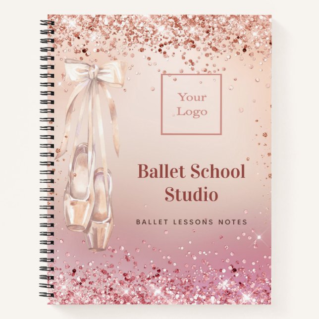 Journal de l'école de danse à paillettes rose gold (Devant)