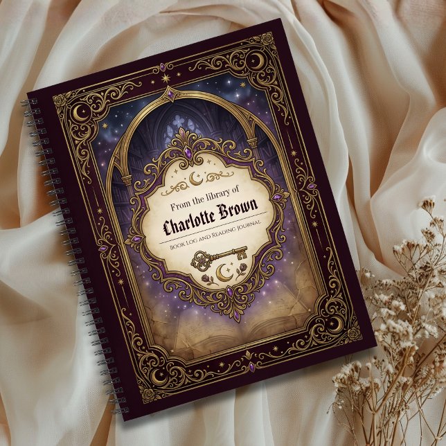 Journal de lecture de livre personnalisé Fantastiq (Reading journal for book lovers library, fantasy reader themed gift for kids and adults)