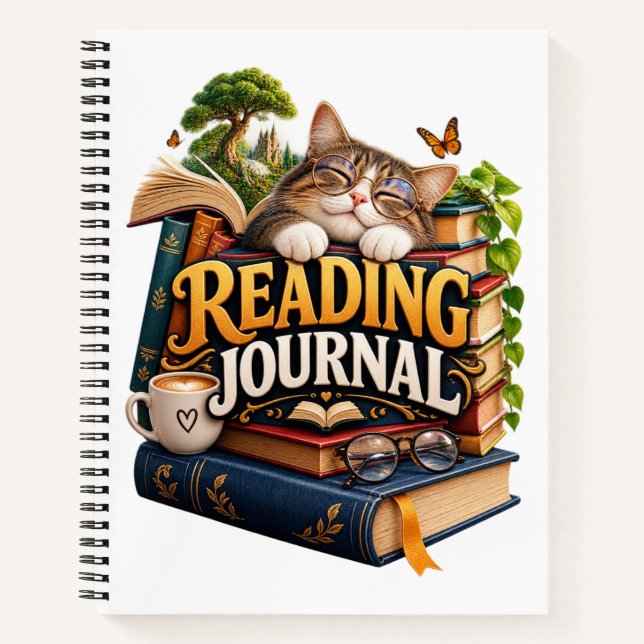 Journal de lecture pour chat confortable | Livre d (Devant)