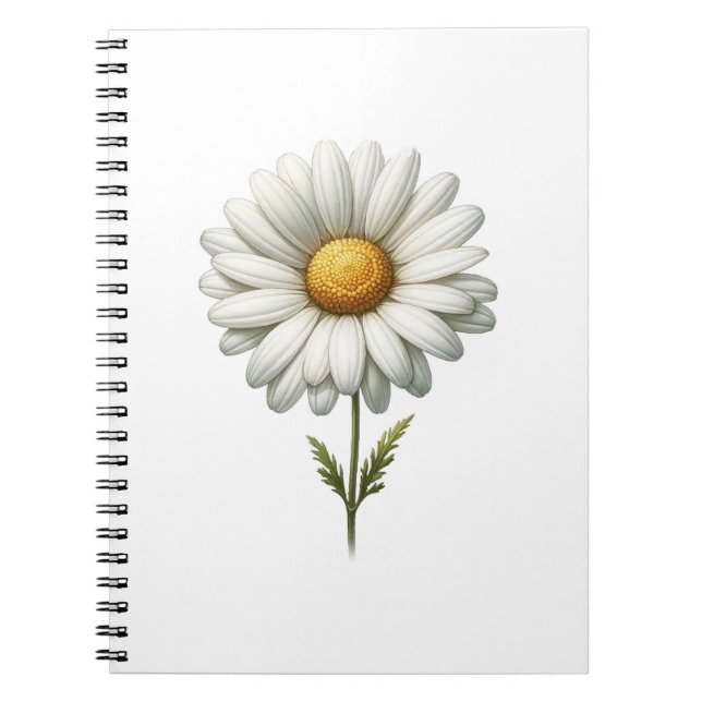 Journal de l'herbe de la fleur de marguerite blanc (Devant)